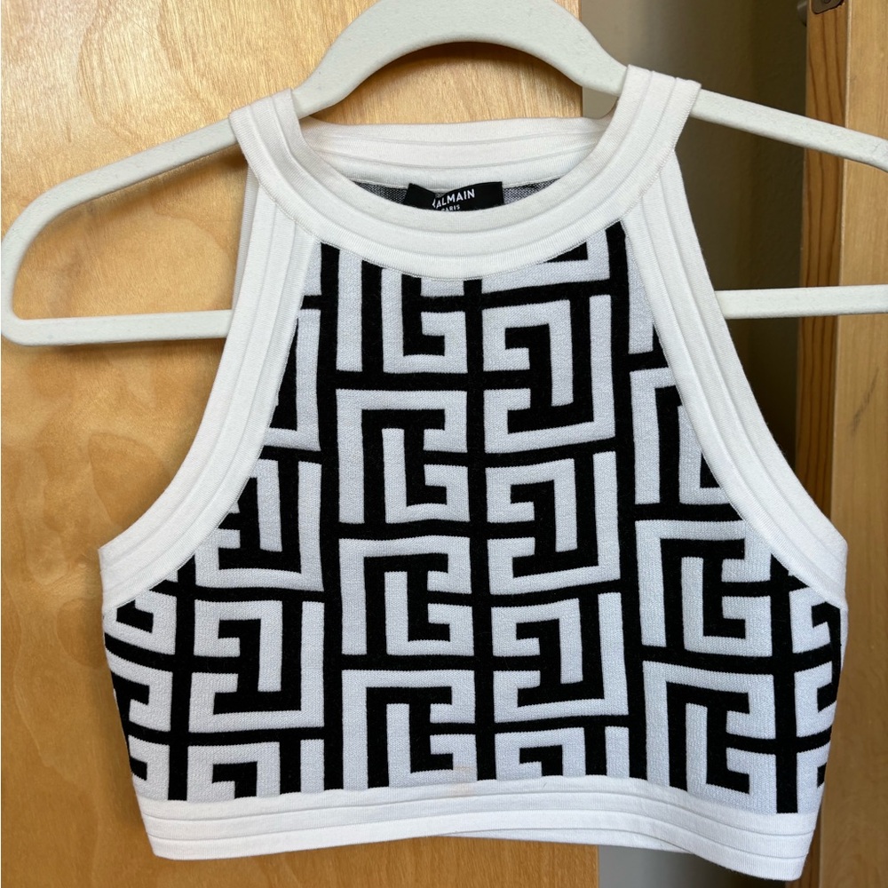 Balmain patterned crop top